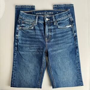 American Eagle ’90s Skinny Jeans Women’s 0 Long Blue High Rise Stretch Eco Pants